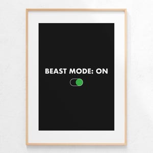 gym sign | gym wall art | home gym decor | luxury home gym art | workout room decor | motivational poster | beast mode | printable wall art