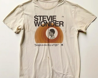 Stevie Wonder, Songs in the Key of Life, Motown, vintage T-shirt, gratis verzending