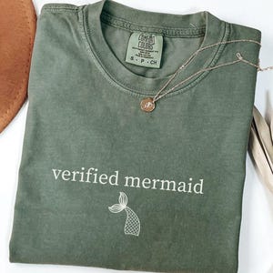 Verified Mermaid Comfort Colors T-Shirt: Coastal Beach Life Tee