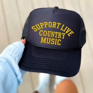 Support Live Country Music Trucker Hat: Embroidered Western Concert Hat