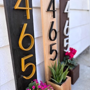 Modern House Address Sign with Planter