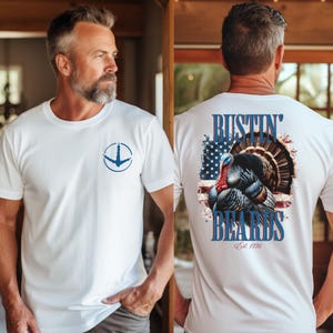 T-shirt patriottische kalkoenjacht: Bustin&#39; Beards Apparel