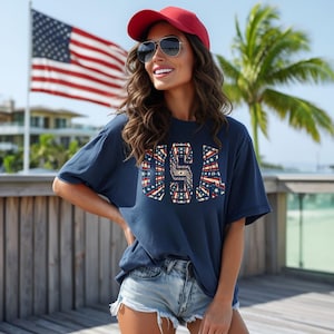 Patriotic USA Comfort Colors T-Shirt: 4th of July Tee