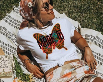 Boho Butterfly Graphic T-Shirt: Unisex Comfort Colors Tee