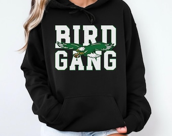 Felpa con cappuccio Bird Gang / Logo aquila, stile sportivo universitario, spedizione gratuita