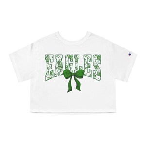 Eagle Cropped Tee, Casual Crop White