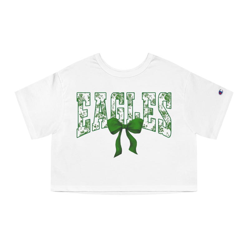 Eagle Cropped Tee, Casual Crop White