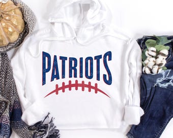 Patriot Crop Hoodie, Women's Football Graphic Sweatshirt