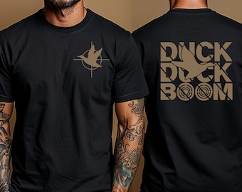 Duck Duck Boom-T-shirt: uniseks jacht-T-shirt voor vogelliefhebbers