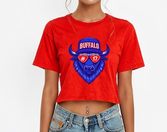 Buffalo Crop Tee: Women's Sports Apparel