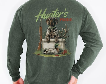 Hunting Dog Graphic Long Sleeve T-Shirt | Hunter's Pride Comfort Colors Tee