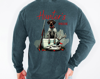 Hunter's Pride Duck Retriever Comfort Colors Long Sleeve T-Shirt | Hunting Dog Artwork