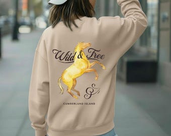 Cumberland Island Horse Sweatshirt, Cozy Sweatshirt gift for her