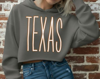 SEC Cropped Fleece Hoodie Dawgs, Vols, Tigers, Gators, Rebels, Texas, Tide, Aggies, Vandy | Gameday Raw Hem Sweatshirt