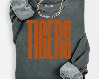 Auburn TIGERS or Clemson TIGERS distressed vintage varsity lettering Sweatshirt | retro collegiate sports