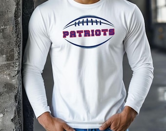 Patriots Long Sleeve Cotton T-Shirt: Game Day Football Tee