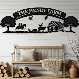 Custom Farm Metal Sign, Personalized Ranch Outdoor Decor, Family Name Barn Sign, Country House Exterior Gift, Outdoor Farmhouse Decor