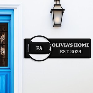 Pennsylvania Custom Metal Sign, Outdoor Pennsylvania Welcome Sign, PA State Sign, Pennsylvania Gift, Personalized Name Sign, Hermitage Decor