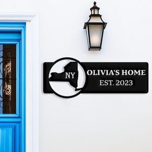 New York Custom Metal Sign, Outdoor New York Welcome Sign, NY State Sign, New York Gifts, Personalized Name Sign, Empire Metal Wall Decor