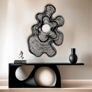 Modern Vertical Wall Art, Abstract Line Metal Wall Decor, Minimalist Wall Sculpture, Aesthetic Office Gift, Large Hallway Wall Decor