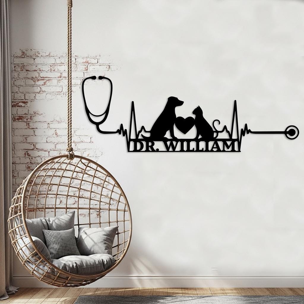 Custom Veterinarian Name Sign, Pet Clinic Wall Art, Personalized Vet ...