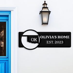 Oklahoma Custom Metal Sign, Outdoor Oklahoma Welcome Sign, OK State Sign, Oklahoma Gifts, Personalized Name Sign, OK Metal Wall Decor