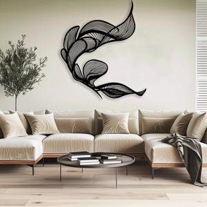Modern Abstract Wall Art for Living Room Decor, Contemporary Metal Wall ...