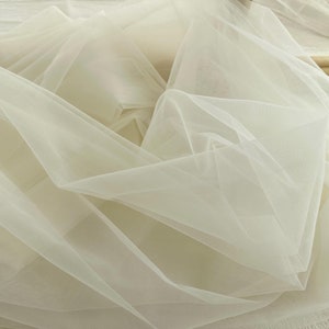 Ivory Tulle Fabric,Mesh Fabric,White Tulle Fabric,High Quality Fabric,Soft Tulle,59&quot; Wide Tulle,Champagne Tulle,Wedding Dress Fabric