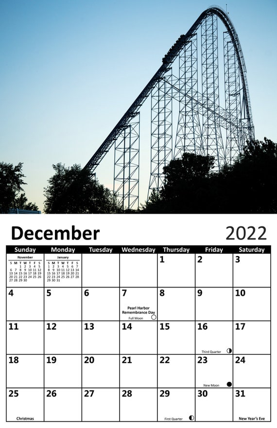 2022 Calendar Featuring Images Of Millennium Force At Cedar | Etsy
