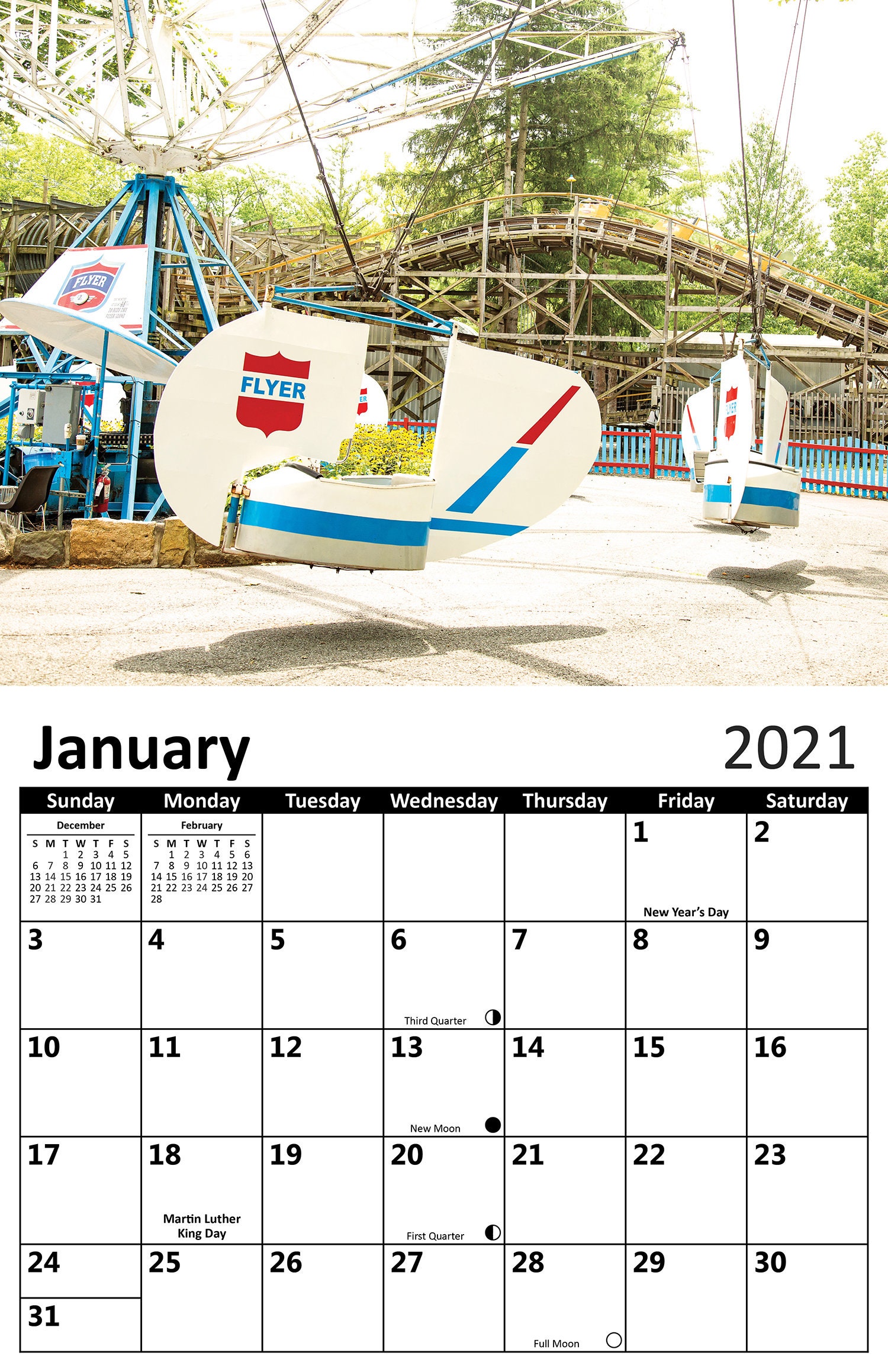 Knoebels Calendar Customize and Print