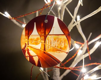 Hersheypark Kissing Tower Window Glass Ornament