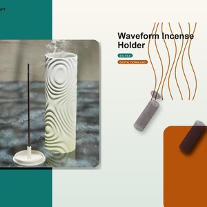 Waveform Incense Holder STL File: Modern Minimalist Sound Wave Decor (Digital Download)