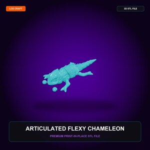 Archivo STL para impresión 3D del camaleón flexible articulado (descarga digital)