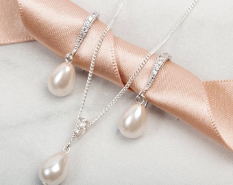 Bridal jewellery set, Bridal Jewellery set pearl, Wedding Jewellery sets for bride, Regency Jewellery, Bridal Jewellery set silver,