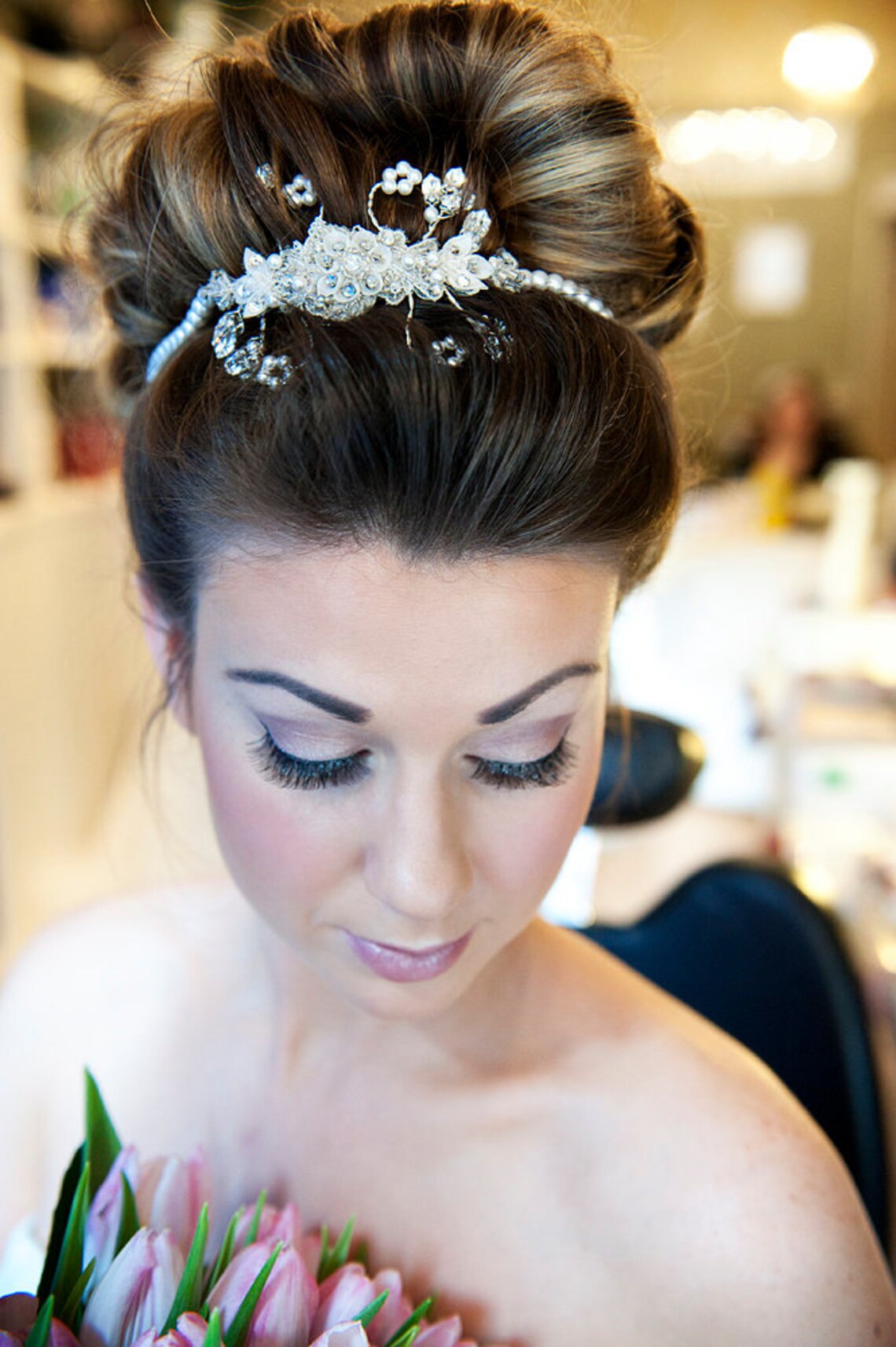 bridal halo headpiece