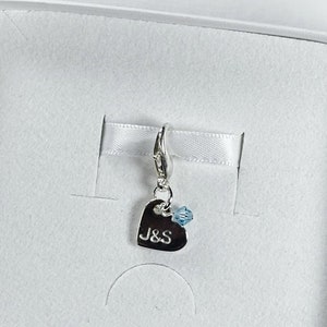 Personalised Something Blue bouquet charm, Wedding good luck charm, Something blue keepsake charm, Bride to be gift, bouquet memory charm