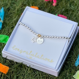 Personalised Exam Congratulations Bracelet , Star Charm Exam Congratulation gift, Graduation Gift 2023, Graduation Gifts For Her, Graduation