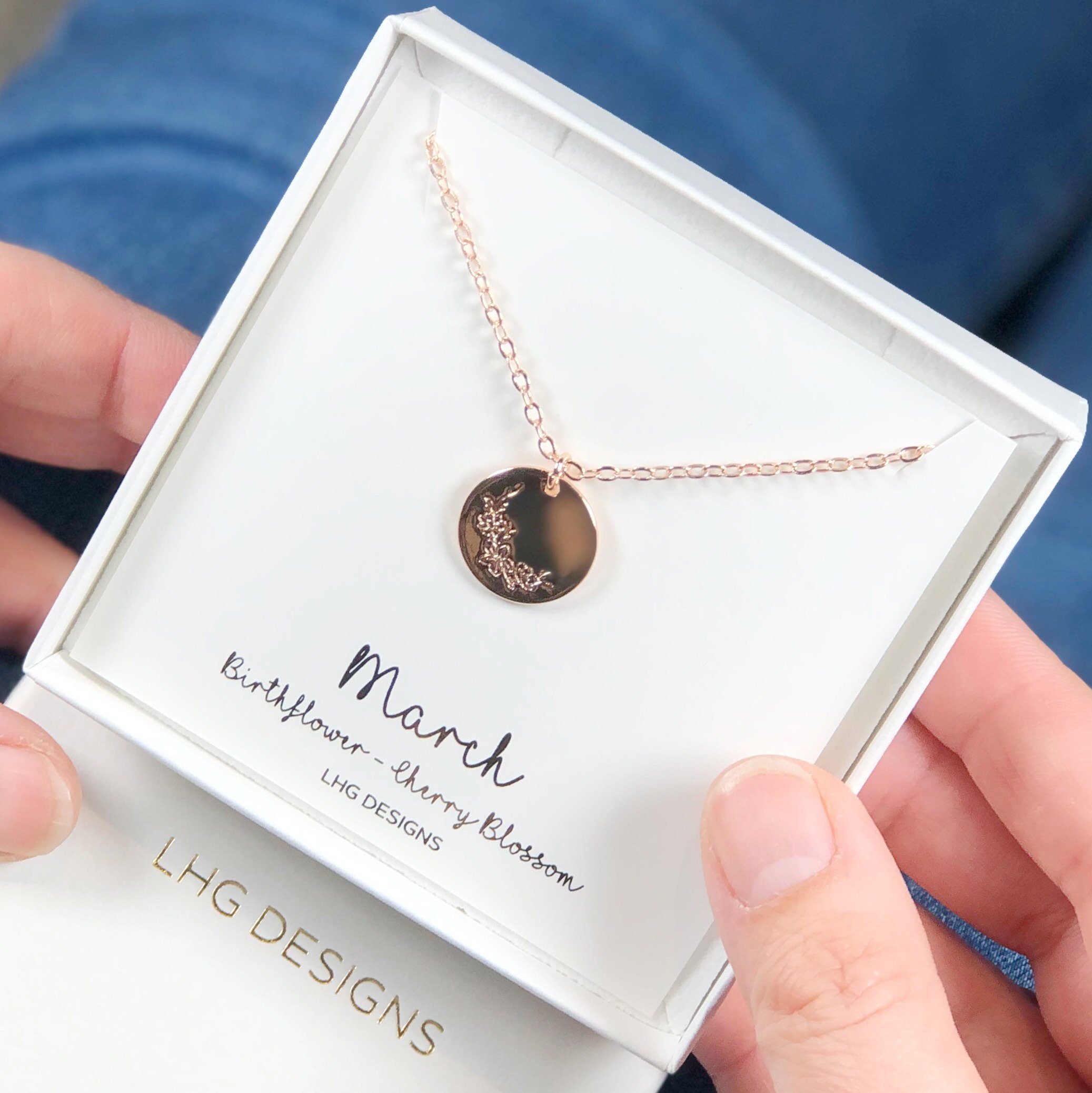 March birth cheap flower necklace
