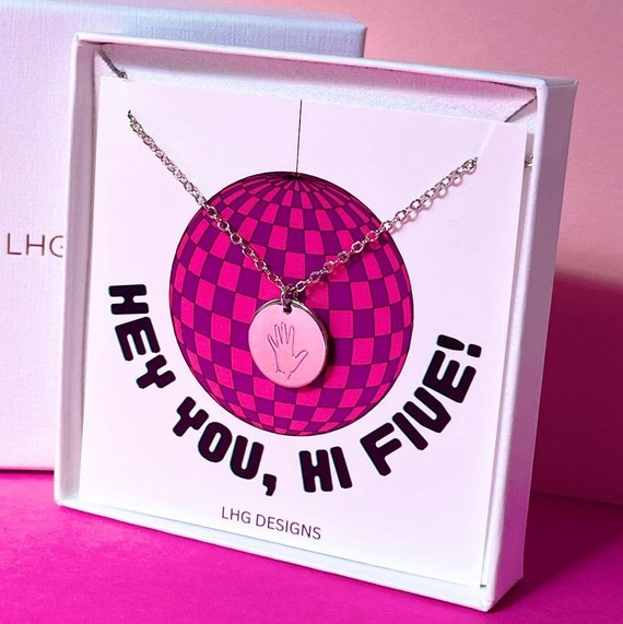 Hey You Hi Five Necklace Well Done Gift Congratulations Gift