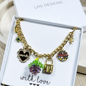 Build Your Own Custom Charm Necklace, Gold Charm Necklace, Customizable Charm Necklace, Vintage Style Chunky Necklace, Multi Charm Necklace