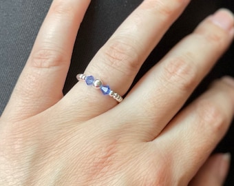 Sterling Silver Sapphire Birthstone Ring, September Birthday Gift, September Birthstone, September Birthday gift for her