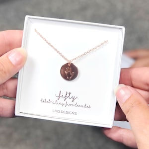 50th birthday gift for her, hand gesture necklace, 50th birthday gift for women, minimalist necklace, 50th birthday gift