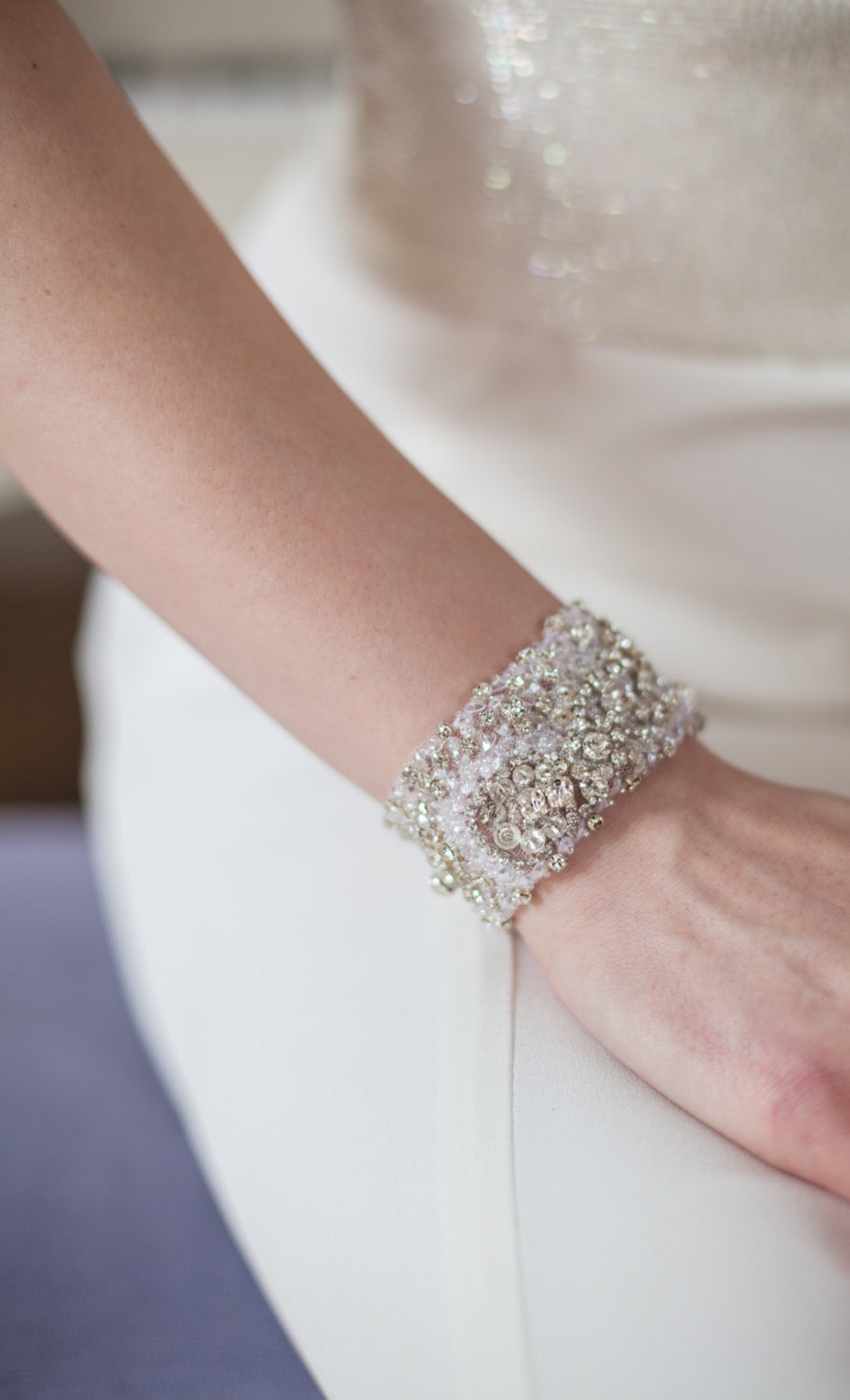 Bridal Cuff Wedding Cuff Bracelet Pearl cuff Rhinestone Etsy
