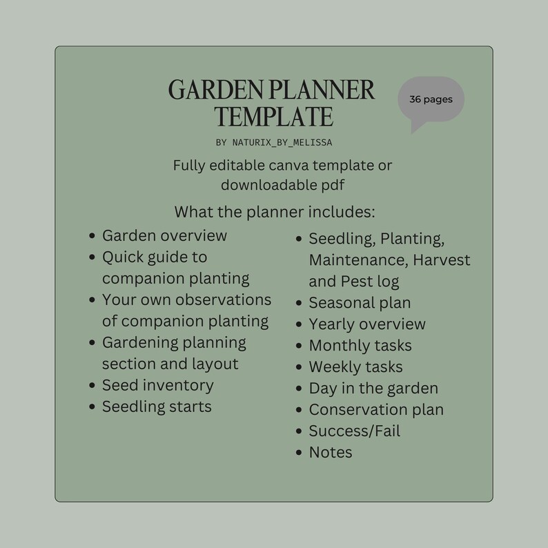 Garden Planner Canva Template - Etsy