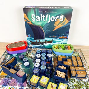 Saltfjord Insert - Sleeves compatible inlay organizer board game Saltfjord inlay