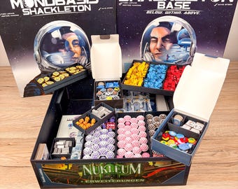 Shackleton Moon Base Insert Organizer with Below Within Above Expansion - Sleeves Compatible Inlay - Shackleton Base Expansion