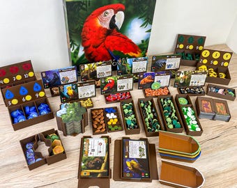 Life of the Amazonia Insert Organizer - Sleeves compatible inlay insert - Board game accessory Life of Amazonia Deluxe Upgrade