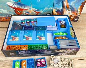 SETI Insert with Extension for Space Agencies - Sleeves Compatible Inlay Organizer - SETI Space Agencies Organizer