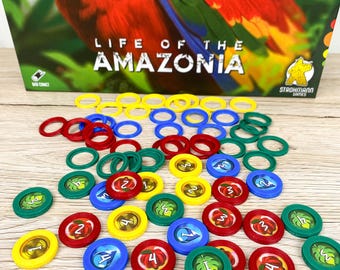 Life of the Amazonia Token Sleeves - 188 Token Protective Sleeves - Board Game Accessories - Board Game Upgrade