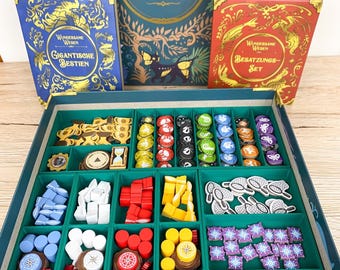Wondrous Creatures Insert with Expansions - Wondrous Creatures Organizer - Sleeve Compatible - Board Game Accessories - Board Game Storage